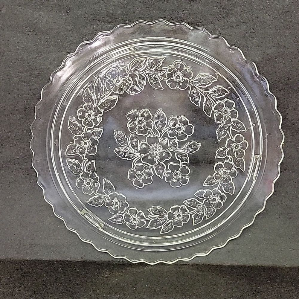 Vintage Apple Blossom Sovereign House Footed Cake Plate 11.5” Serving Plate‎